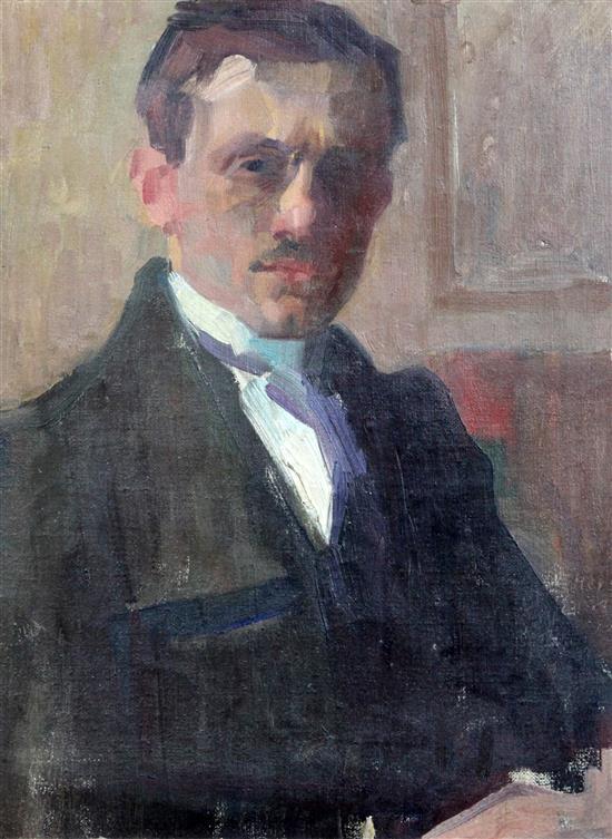 Eugene Hersch (1887-1967) Self portrait, 16 x 12in.
